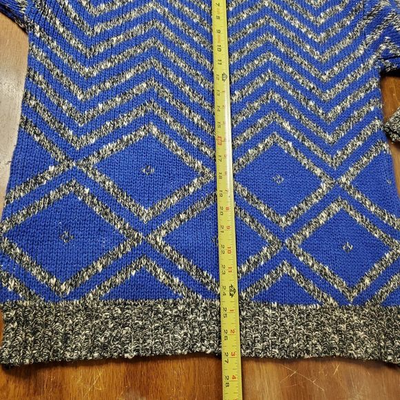 Vintage DD Sloane Grandpa Sweater Cosby Pullover Ed Bassmaster Blue Gray Men's M - Picture 9 of 12